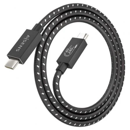 Aisens Cable USB4 Gen3x2 USB-C a USB-C Negro 1m 40Gbps 240W